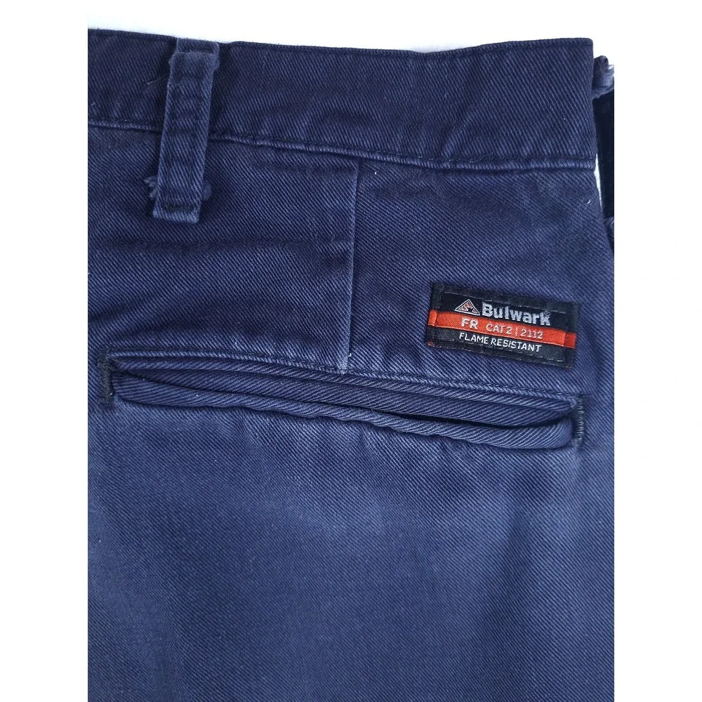 Bulwark FR Flame Resistant Work Pants Men 35x30 Navy Blue CAT 2 NFPA‎ 2112